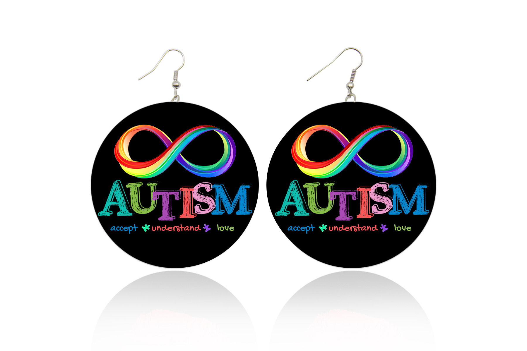 Autism Neurodiversity Accept Love Understand Wooden Earrings