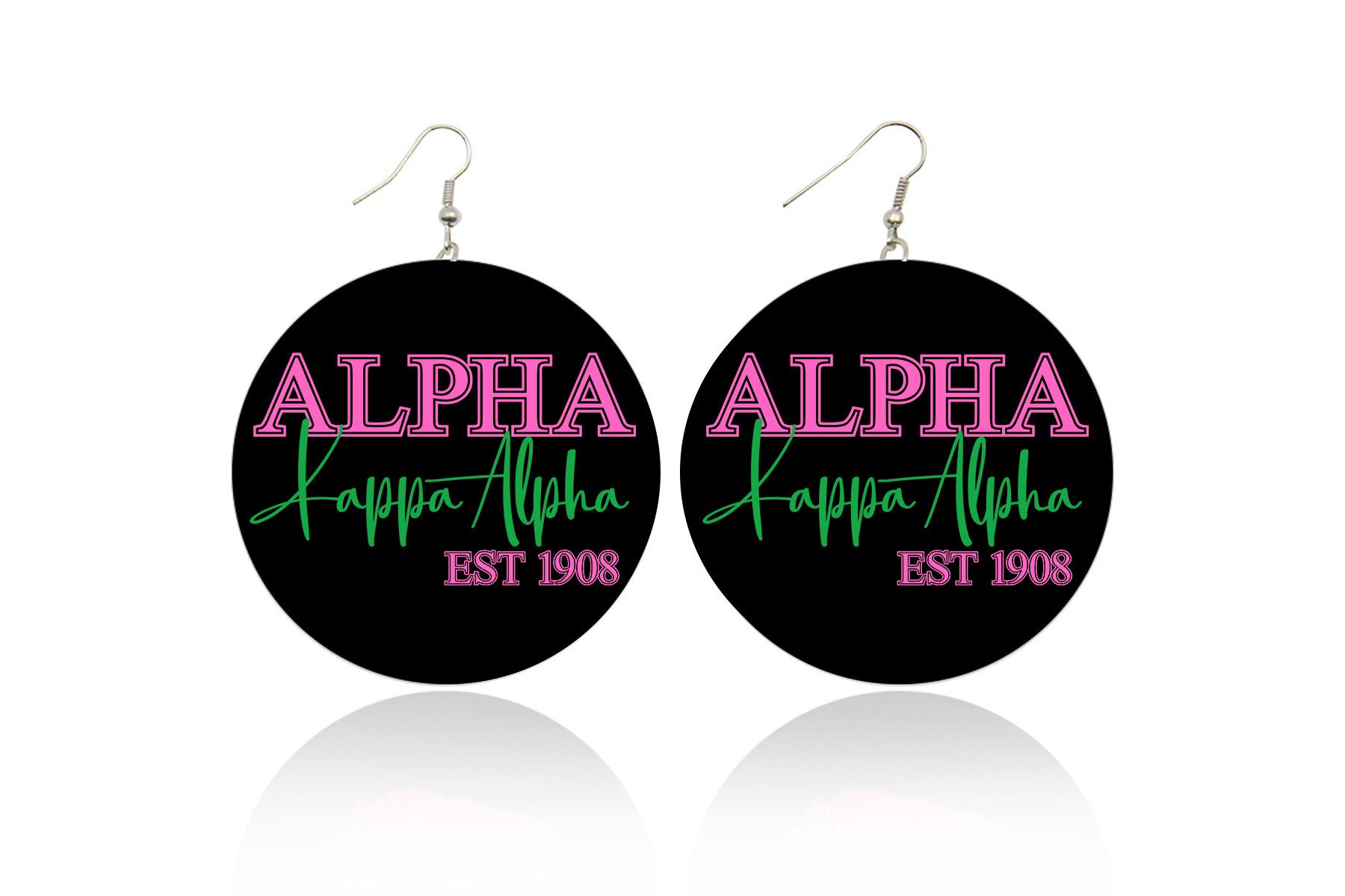 AKA Est 1908 Black Wooden Earrings