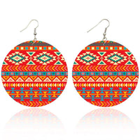 Aztec Pattern Wooden Earrings