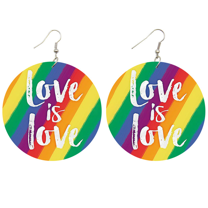 Love is Love Wooden Earrings