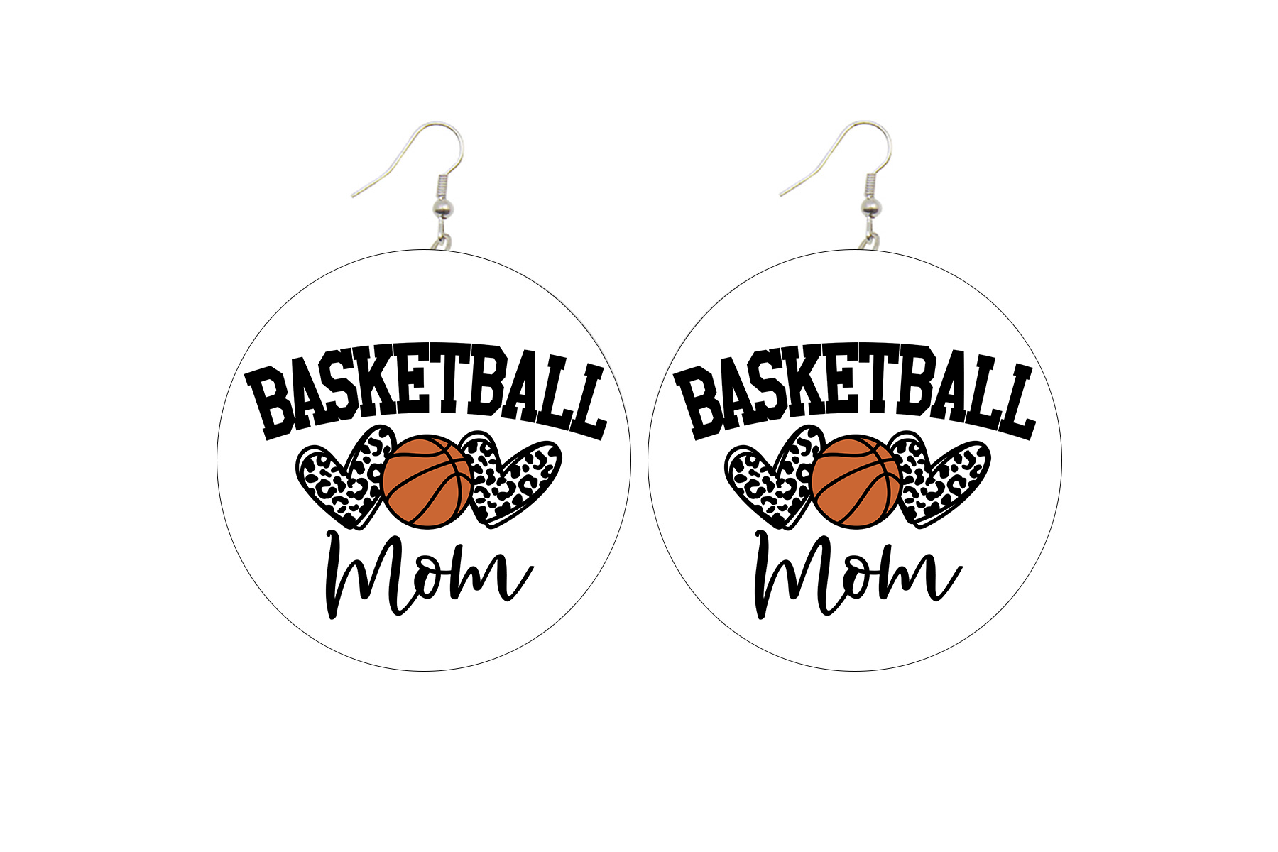 Basketball Mom Wooden Earrings