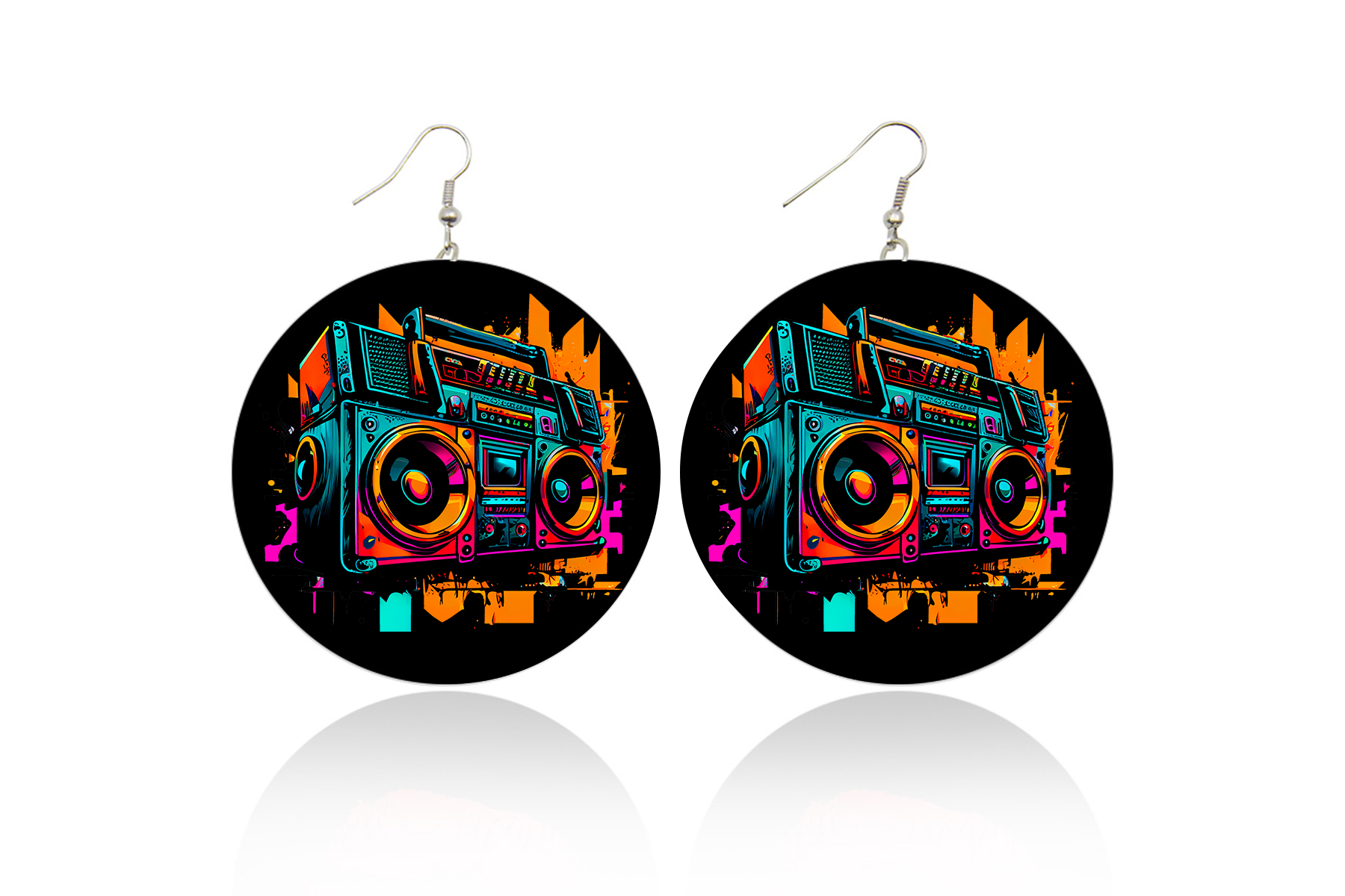 Boombox Wooden Earrings