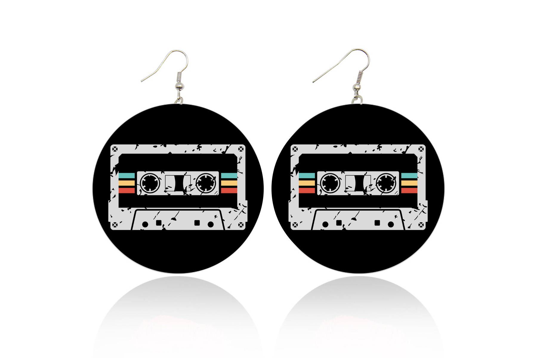Cassette Tape Wooden Earrings