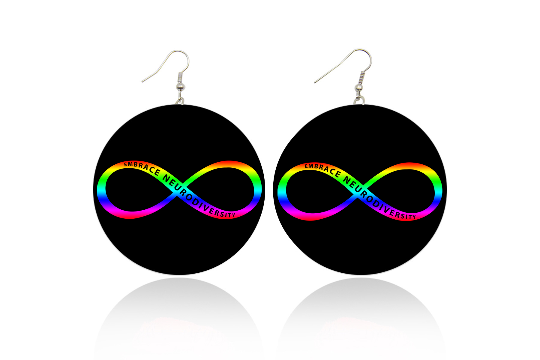 Embrace Neurodiversity Wooden Earrings (Adults - 6cm)