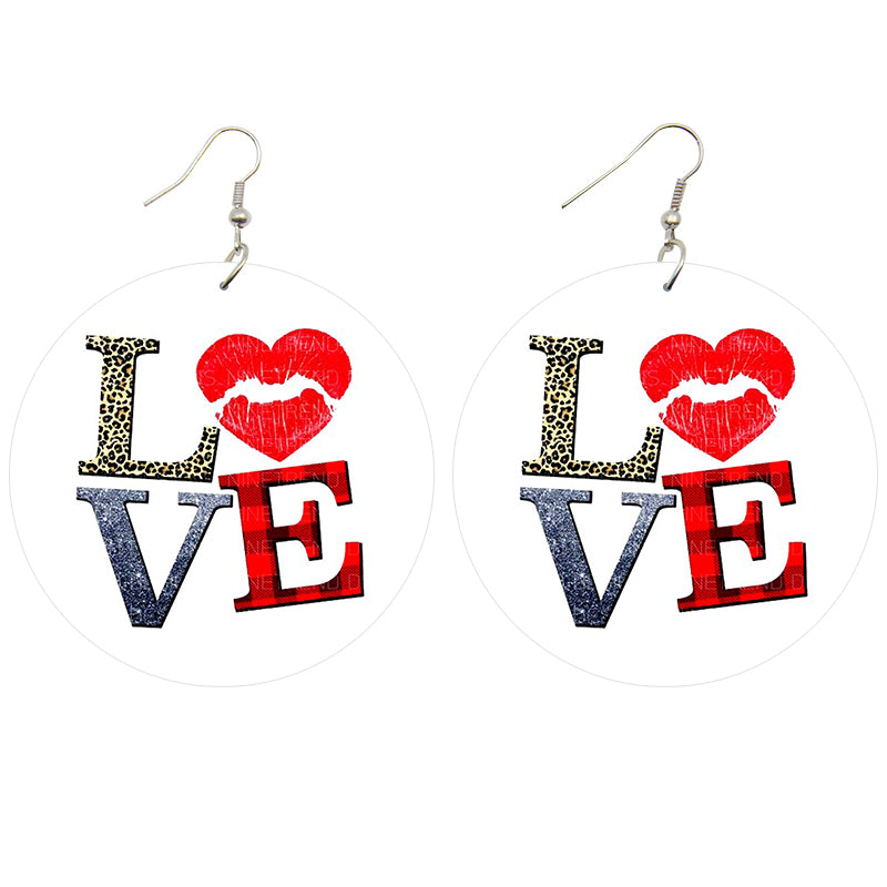 Love Lips Wooden Earrings