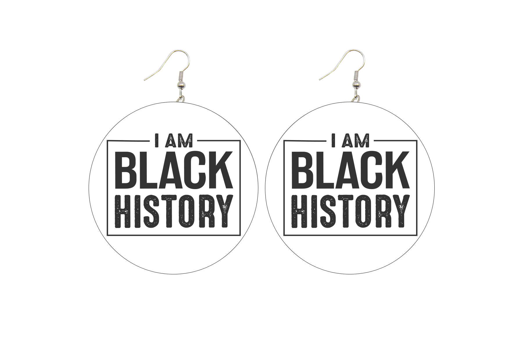 I am Black History Wooden Earrings