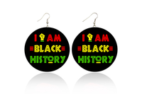 I am Black History Wooden Earrings