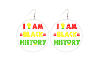 I am Black History Wooden Earrings
