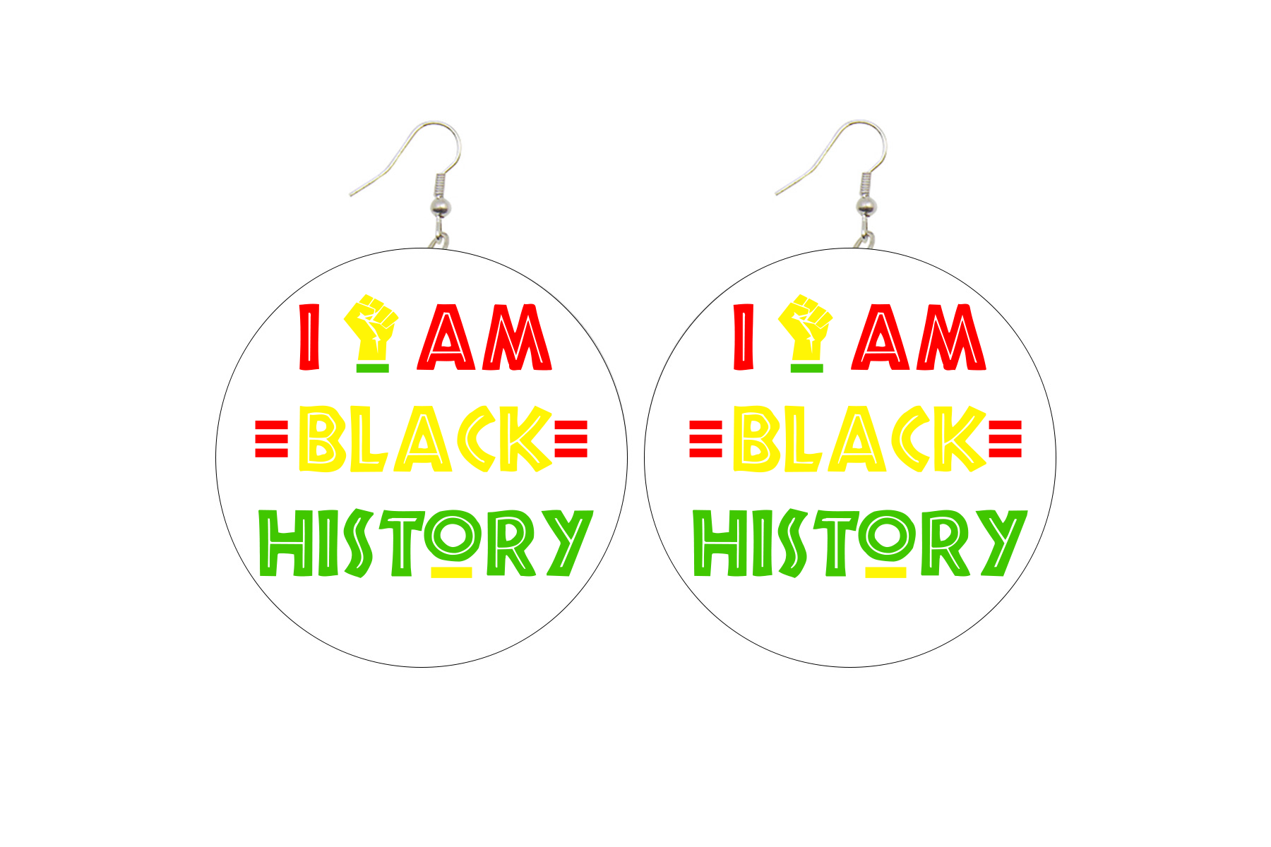 I am Black History Wooden Earrings