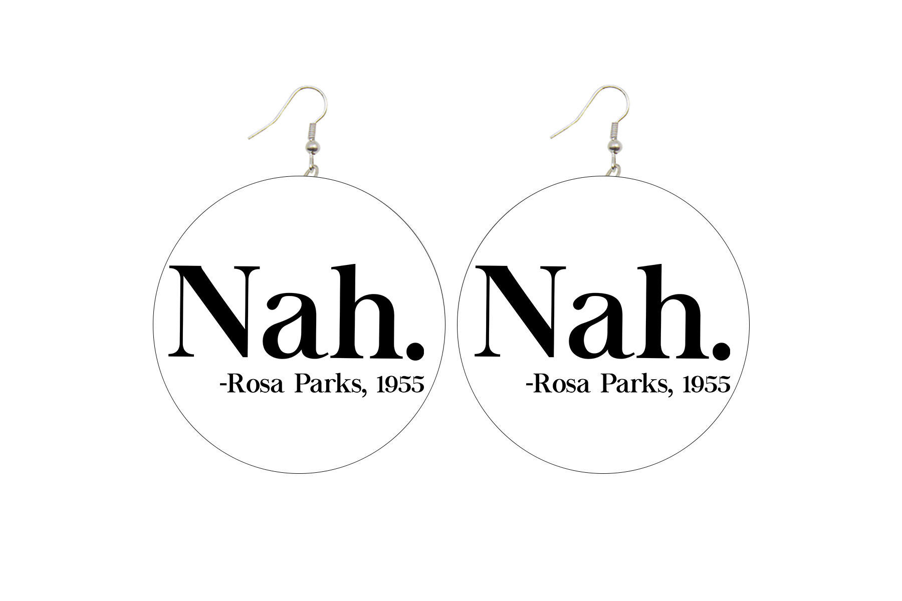 Nah: Rosa Parks Wooden Earrings