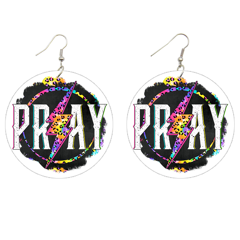 Pray Wooden Earrings