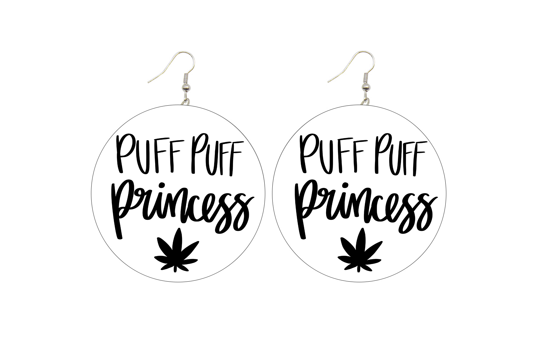 Puff Puff Princess Wooden Earrings