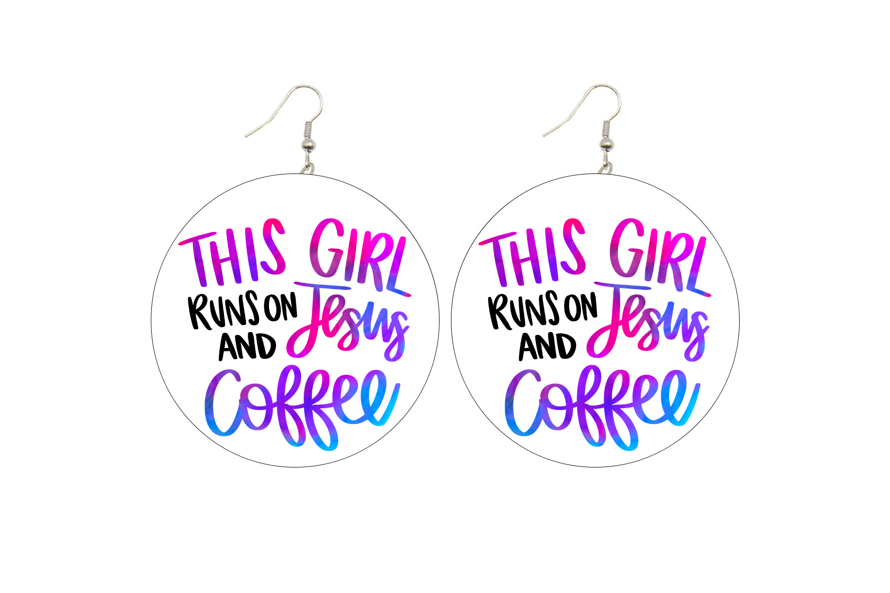 Jesus and Coffee Wooden Earrings