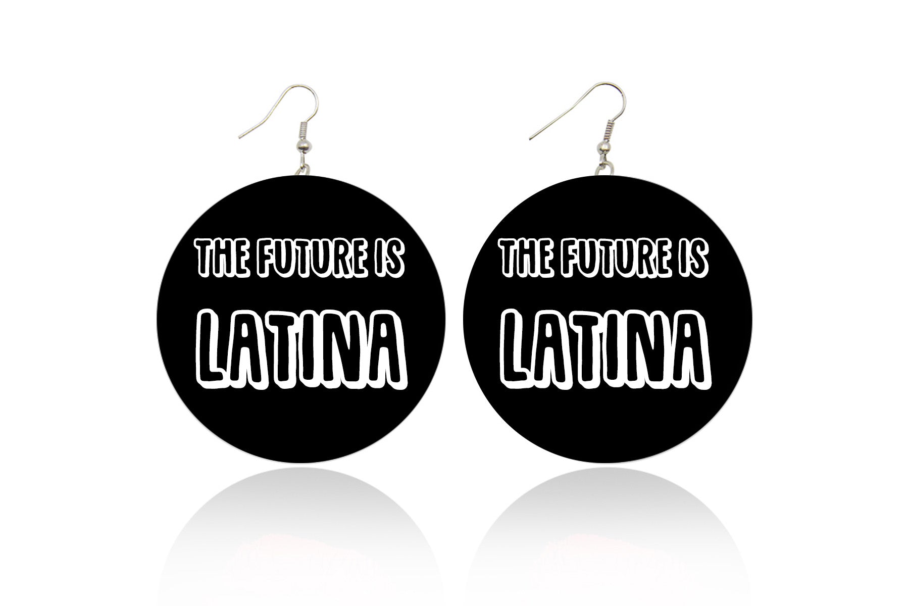The Future is Latina (Black) Wooden Earrings